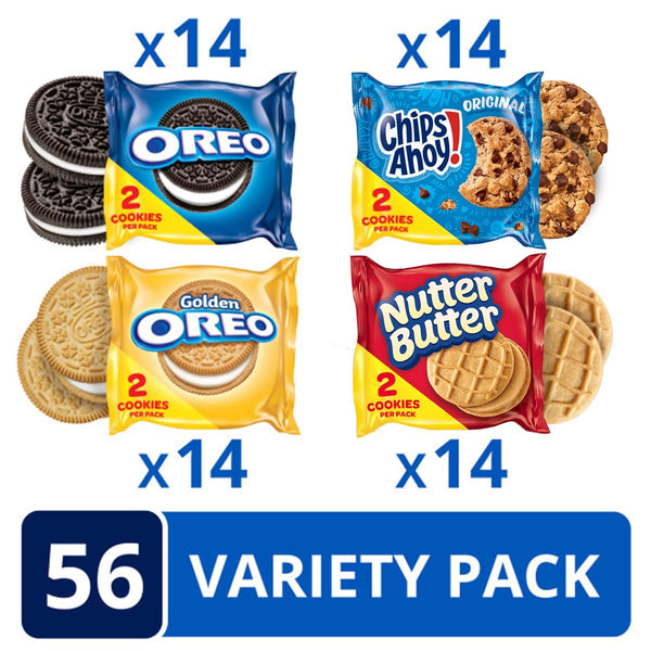 Bulk Cookie Variety Pack with OREO, CHIPS AHOY!, and Nutter Butter Snacks