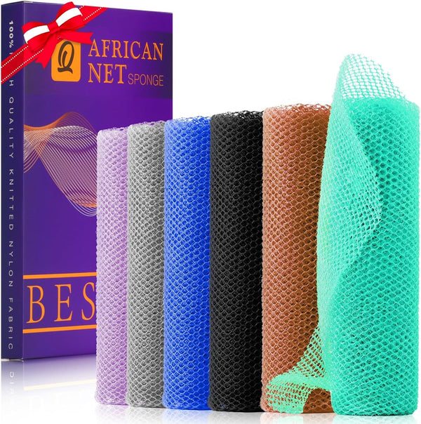 ujfqbh 3 pieces african bath sponge pink yellow purple exfoliating shower body scrubber