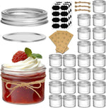 ComSaf Mini Mason Jars 4oz - 8 Pack, Regular Mouth Mason Jar with Lids and Seal Bands, Small Glass Canning Jar for Spice, Jam, Honey, Jelly, Dessert, Shower Wedding Favors, DIY Candles Decor