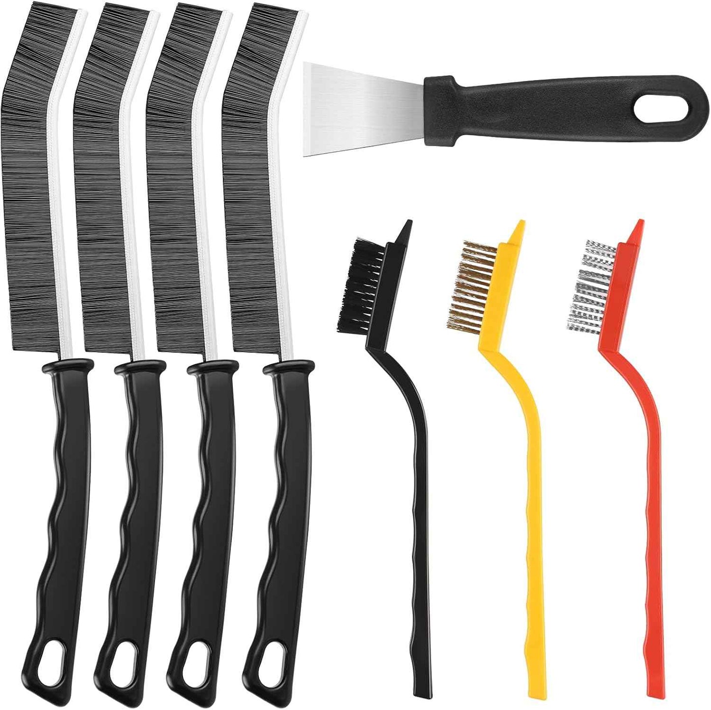 8PCS Hard Bristle Crevice Cleaning Brush Set for Bathroom and Kitchen Tile Cleaning