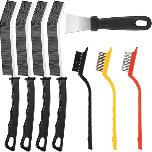 8PCS Hard Bristle Crevice Cleaning Brush Set for Bathroom and Kitchen Tile Cleaning