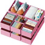 Drawer Organizer Clothes Set of 12 White-Grey - Dresser Organizer For Nursery, Bedroom, Closet - Perfect Baby Clothes Organizer and Storage & General Nursery Organization or Dresser Drawer Organizers
