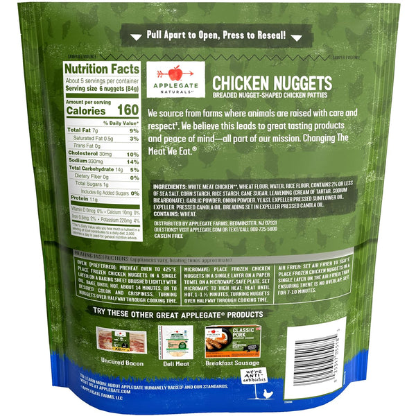 Applegate Natural Chicken Nuggets Family Size 16oz Frozen Product Details