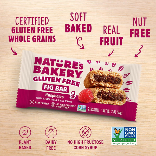 Gluten-free fig bars with real fruit and non-GMO ingredients in a twin pack