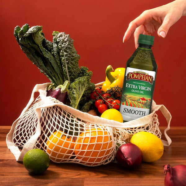 Pompeian Smooth Extra Virgin Olive Oil - 68 Fl Oz - First Cold Pressed for Cooking and Baking