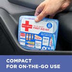 BAND-AID Brand Travel Ready Portable Emergency First Aid Kit, Minor Wound Care, Perfect for Home, Car, Camping, Travel & Outdoor Essentials, Supplies Include Bandages, Neosporin & Tylenol, 80 Piece