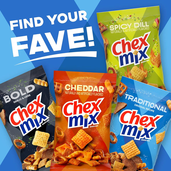 Chex Mix Traditional Original Recipe Snack Mix, 20 oz tub, Salty Snacks