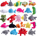 JOYIN 24 Pack Mini Animal Plush Toy Assortment (24 Units 3" Each), Animals Keychain Decoration for Kids, Small Stuffed Animal Bulk for Kids, Carnival Prizes, School Gifts, Valentines Goodie Bags