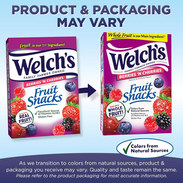 Welch's Fruit Snacks Berries 'N Cherries Snack Box Gluten Free 40 Count