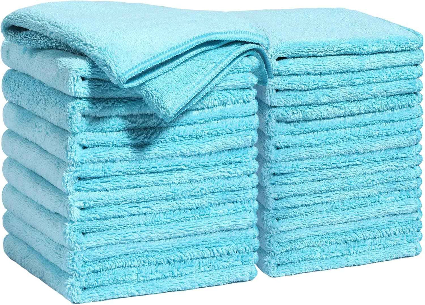 JOYMOOP 18 Pack Microfiber Cleaning Cloth, Kitchen Towels for Dish Drying Washing, Absorbent Streak Free Lint Free Rags for Cleaning, Reusable and Washable Towels - 10" x 10"