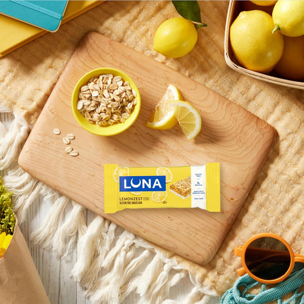 LUNA Bar LemonZest Flavor Gluten Free Snack Bars Value Pack 12 Pack