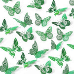 SAOROPEB 3D Butterfly Wall Decor - 48 Pcs, 4 Styles, 3 Sizes, Gold Butterfly Decorations for Birthday & Party Celebrations, Removable Stickers