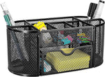 Amazon Basics Mesh Desk Organizer with Pen Holder and Storage