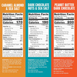 Variety Pack of 18 Gluten Free Snack Bars with Dark Chocolate, Nuts, and Sea Salt