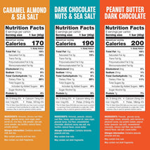 Variety Pack of 18 Gluten Free Snack Bars with Dark Chocolate, Nuts, and Sea Salt
