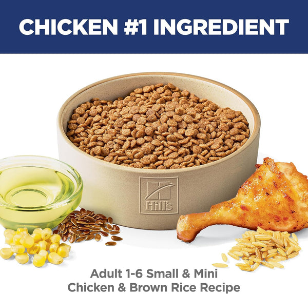 Hills Science Diet Small & Mini Adult 1-6 Dry Dog Food Chicken & Brown Rice 4.5 lb Bag
