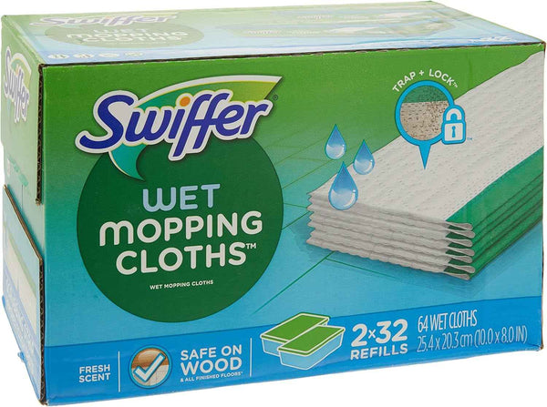 Swiffer Sweeper Wet Mopping Cloth Multi Surface Refills, Mops for Floor Cleaning, Febreze Lavender Scent, 36 Count