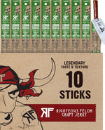 Righteous Felon Variety Meat Sticks, 100% Grass Fed Beef, Turkey & Pork, 10 Count