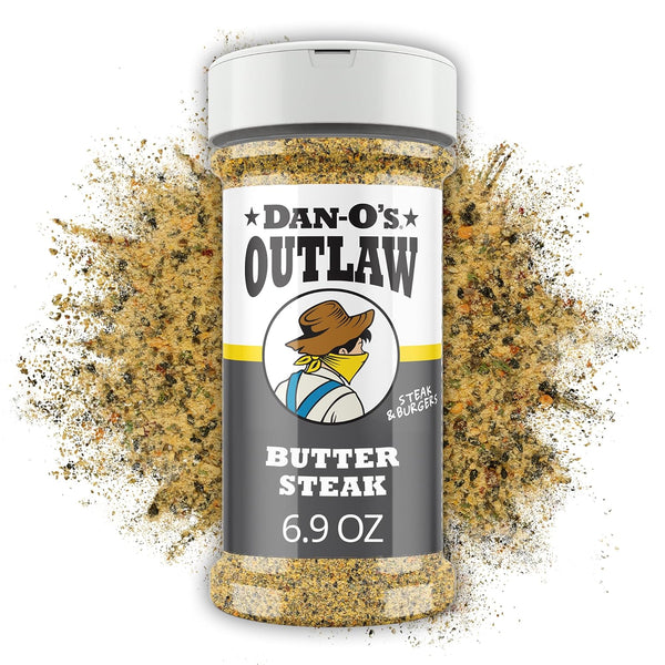 Dan-O's Outlaw Butter Dust Seasoning 6.9 oz - Sugar Free Zero Calorie Dry Spice Blend for Chicken Vegetables Popcorn