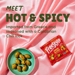 Freestyle Snacks Olive Snack Packs - Single Serve - Fresh Pitted Green Olives, Grown in Greece, All Natural, Non-GMO, Sugar-Free, Salty Snack - Variety
