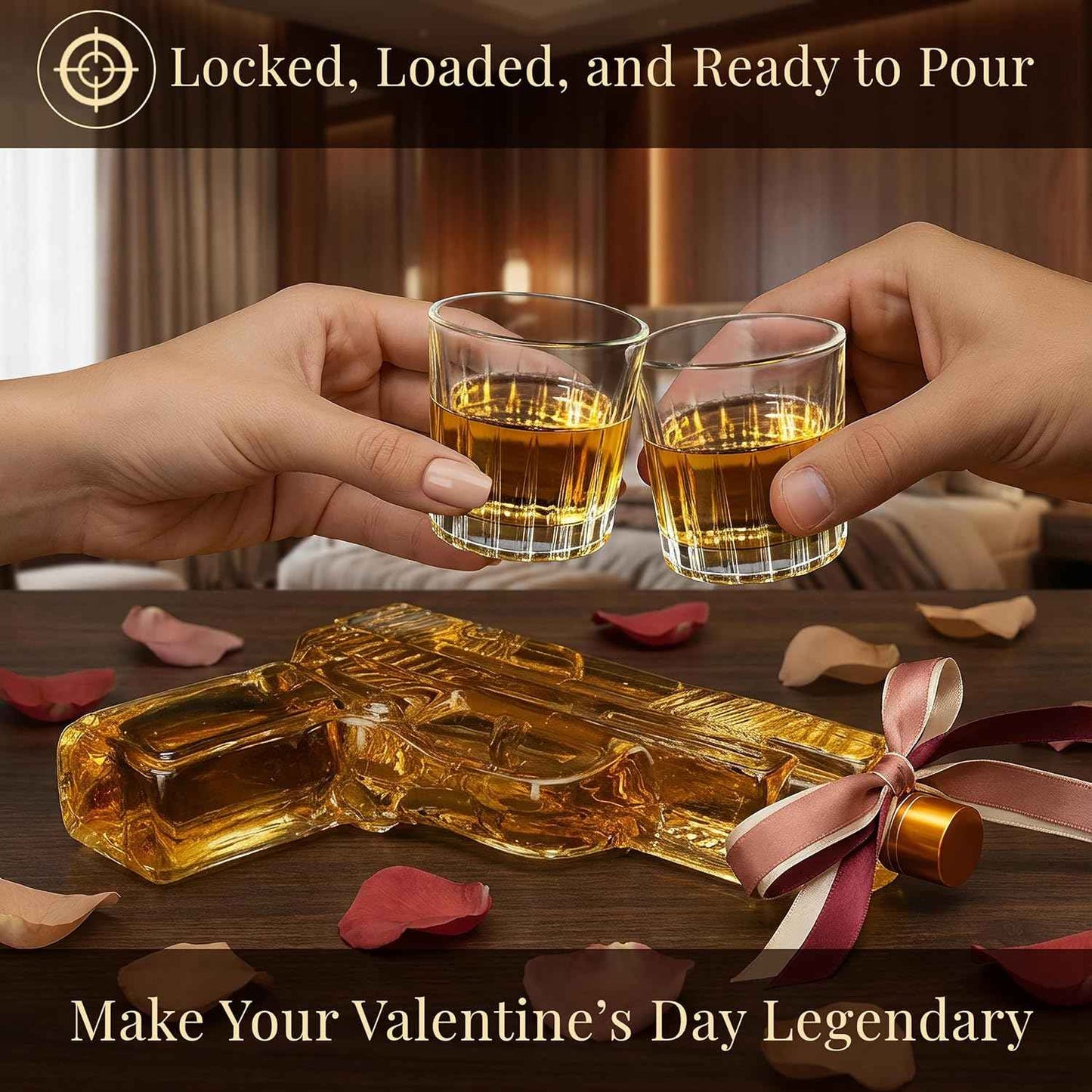 Whiskey Decanter Set with 2 Shot Glasses – Valentine's Gift, Retirement & Birthday Gift for Him – Gift for Men Who Have Everything – Dad, Husband, Groomsmen – Scotch, Bourbon, Liquor, Vodka Dispenser