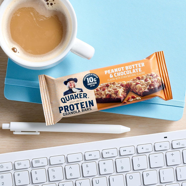 Quaker Protein Granola Bars, 2 Flavor Variety Pack, 10g Protein, 1.41 oz Bars, 20ct