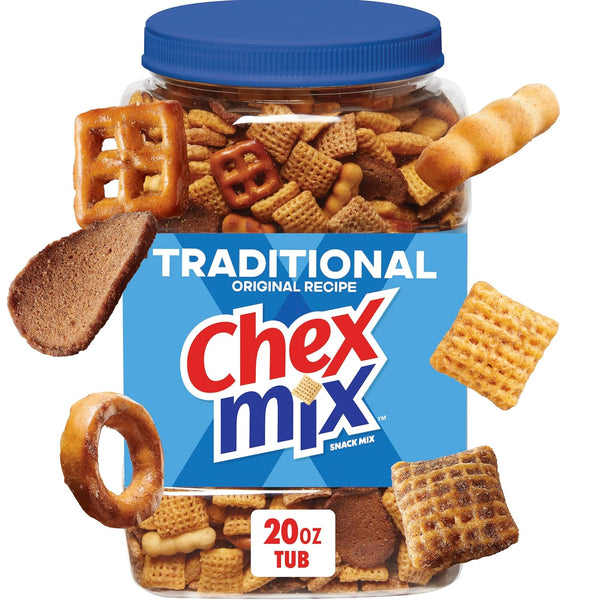 Chex Mix Cheddar Savory Snack Mix, 20 oz tub, resealable