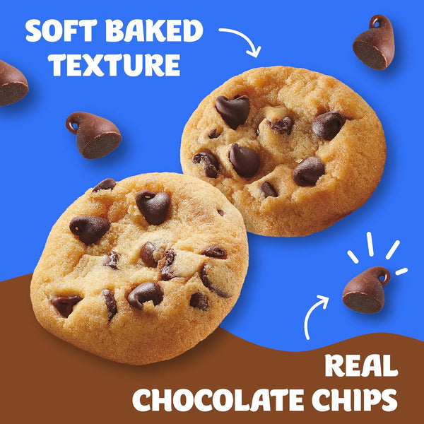 Pillsbury Mini Soft Baked Chocolate Chip Cookies, 10 Count, 10 oz Snack Bags