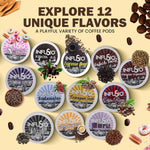 InfuSio Coffee Pods Variety Pack, 96 Count, 12 Blends, Compatible with Keurig K-Cup 2.0 Brewers