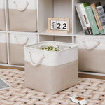 11 x 11 inch cube storage bins, 6 pack large collapsible fabric storage bin with ropes