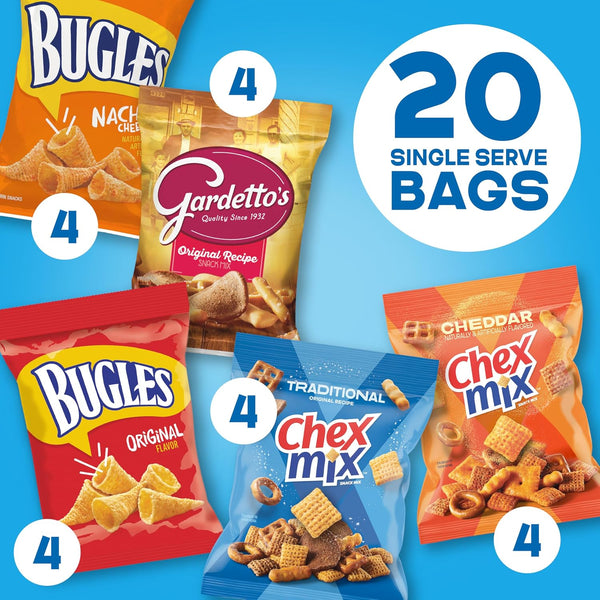 Classic Mix Snack Variety Pack with Bugles and Chex Mix