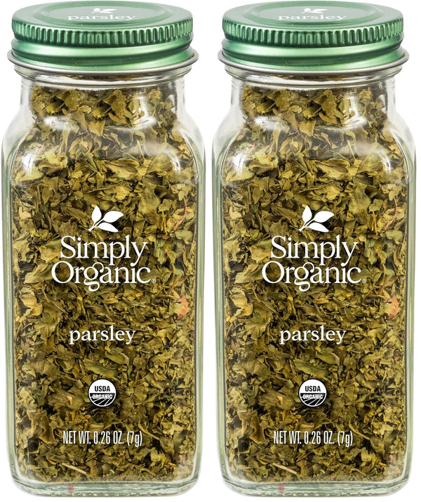 Simply Organic Italian Parsley Organic Flakes 0.26-Ounce Jar Kosher Fresh Green-Leafy Taste