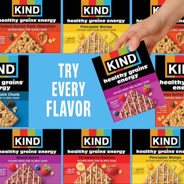 KIND Grains Energy Bars, Mixed Berry, Gluten Free, 10 Count