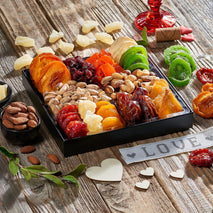 Dried Fruit and Nut Gift Basket Arrangement Platter for Snacking