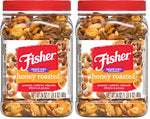Fisher Snack Honey Roasted Mixed Nuts with Peanuts, 24 Ounces, Reusable Canister