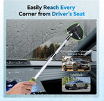 xin dell extendable windshield cleaner for car with pivot head and reusable microfiber pads