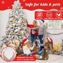 Snow Flocking Powder, 2 lbs Self-Adhesive Snow Flock for Christmas Decorations, Christmas Tree Decor Snow, Fake White Snow Flock for Winter Xmas Artificial Tree Wreath Garland Crafts Home Display