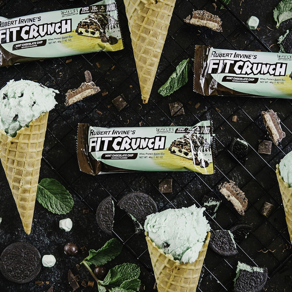 FITCRUNCH Snack Size Protein Bars, 6-Layer Baked, 18 Bars, Mint Chocolate Chip