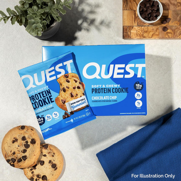 Quest Nutrition Chocolate Chip Protein Cookies, 15g Protein, 12 Count