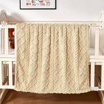 yurhap fleece baby blanket heart checkered ultra soft cozy for girls boys, 30”x40” light pink