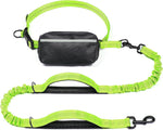 iYoShop hands-free dog leash with zipper pouch and dual padded handles for medium and large dogs (large, 25-120 lbs, black)