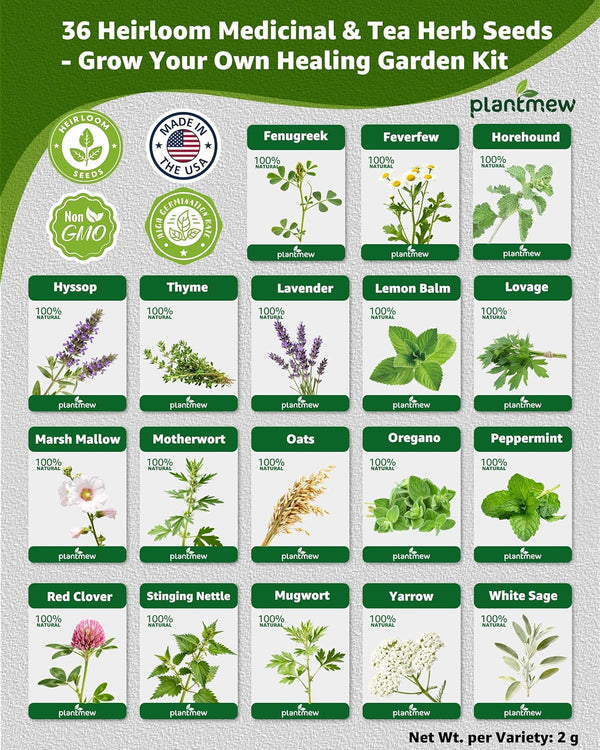 Herb Seeds Variety Pack for Planting Indoor & Outdoor