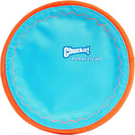 chuckit paraflight flying disc dog toy - water floating flyer - durable nylon with soft rubber edges - medium and large dogs - size large