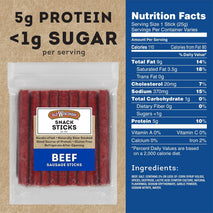 Old Wisconsin Beef Sausage Snack Sticks, 26 Ounce Resealable Package