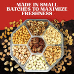 7 Sectional Platter Gift Basket with Freshly Roasted Nuts