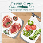 3-piece cutting board set with non-slip handles and gray color