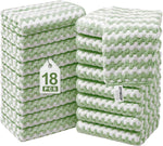 JOYMOOP 18 Pack Microfiber Cleaning Cloth, Kitchen Towels for Dish Drying Washing, Absorbent Streak Free Lint Free Rags for Cleaning, Reusable and Washable Towels - 10" x 10"