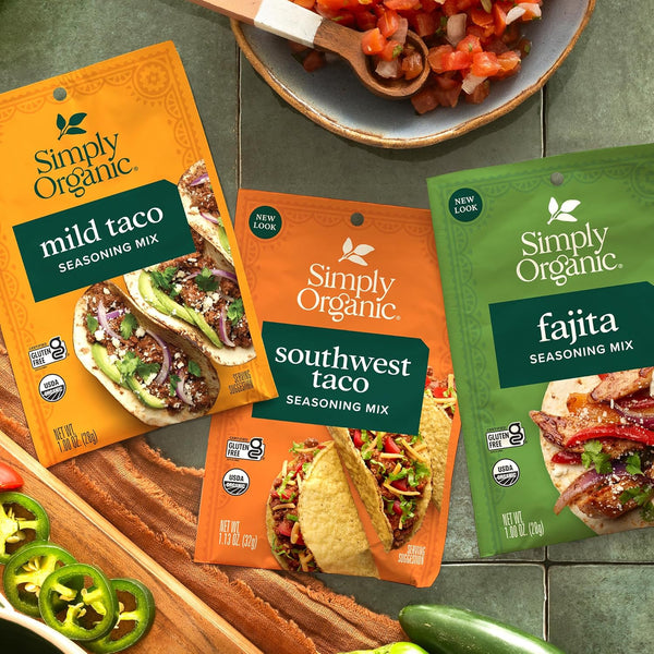 Simply Organic Gluten-Free Certified Organic Chicken Fajita Seasoning 1.13 Ounce Pack of 1