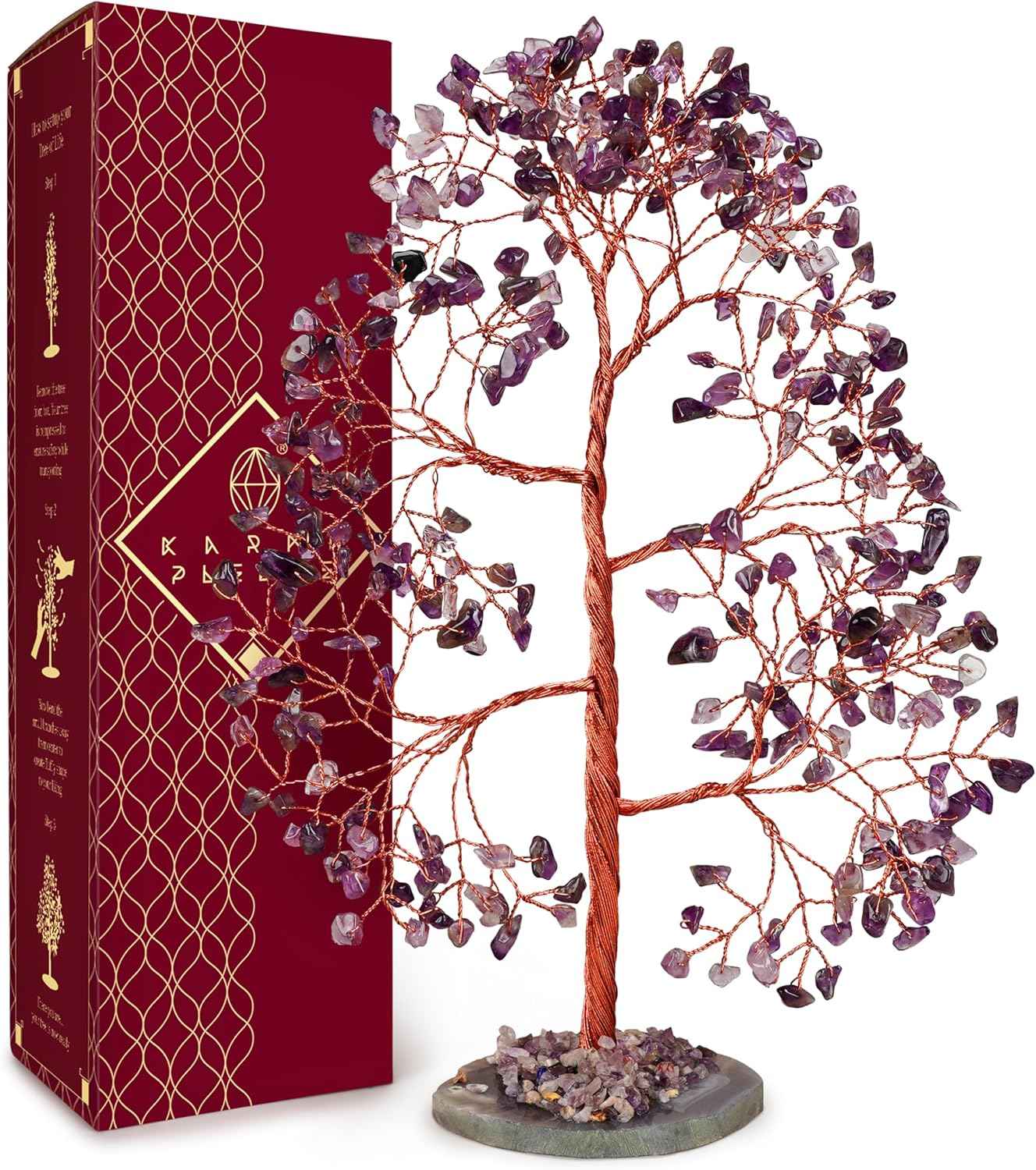 Crystal Tree of Life 7 Chakra Healing Crystals Trees for Home Decor, Office Desk Decor, Boho Decor, Handmade Bonsai Trees for Positive Energy, Money, Good Luck Birthday Gifts for Women, Mom