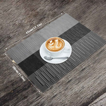 HeloHo Black Placemats Set of 4 Heat-Resistant Washable Place Mats Non-Slip Vinyl Woven Table Mats Wipeable Placemat for Kitchen Dining Table Decoration Indoor Outdoor
